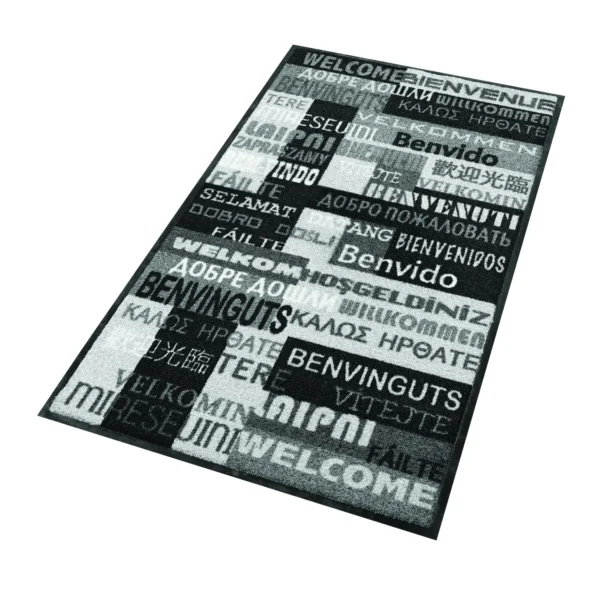 Tapis décoratif Welcome gris