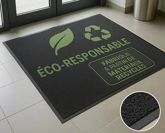 Tapis personnalisé eco responsable, respectueux de l'environnement